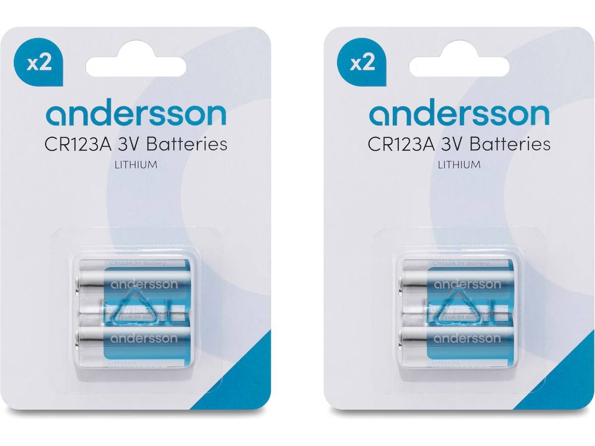 Andersson CR123A litiumbatteri 2x2-pk Batterier til generell bruk