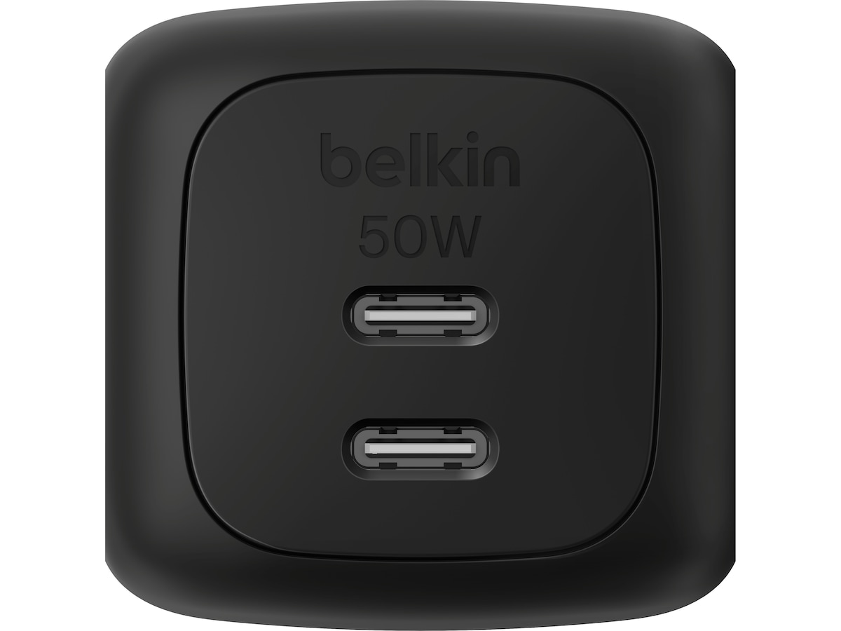 Belkin dual USB-C PD GaN vegglader (sort) Mobilladere