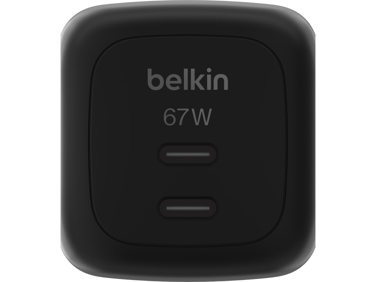 Belkin 67W Dual USB-C PD Gan Vegglader (sort) Mobilladere