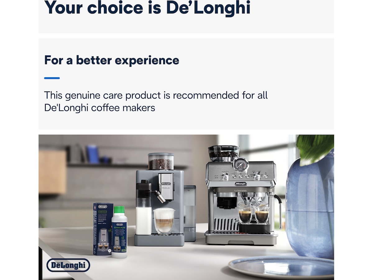 DeLonghi DLSC202 avkalkningsmiddel 200 ml Tilbehør til kaffemaskiner
