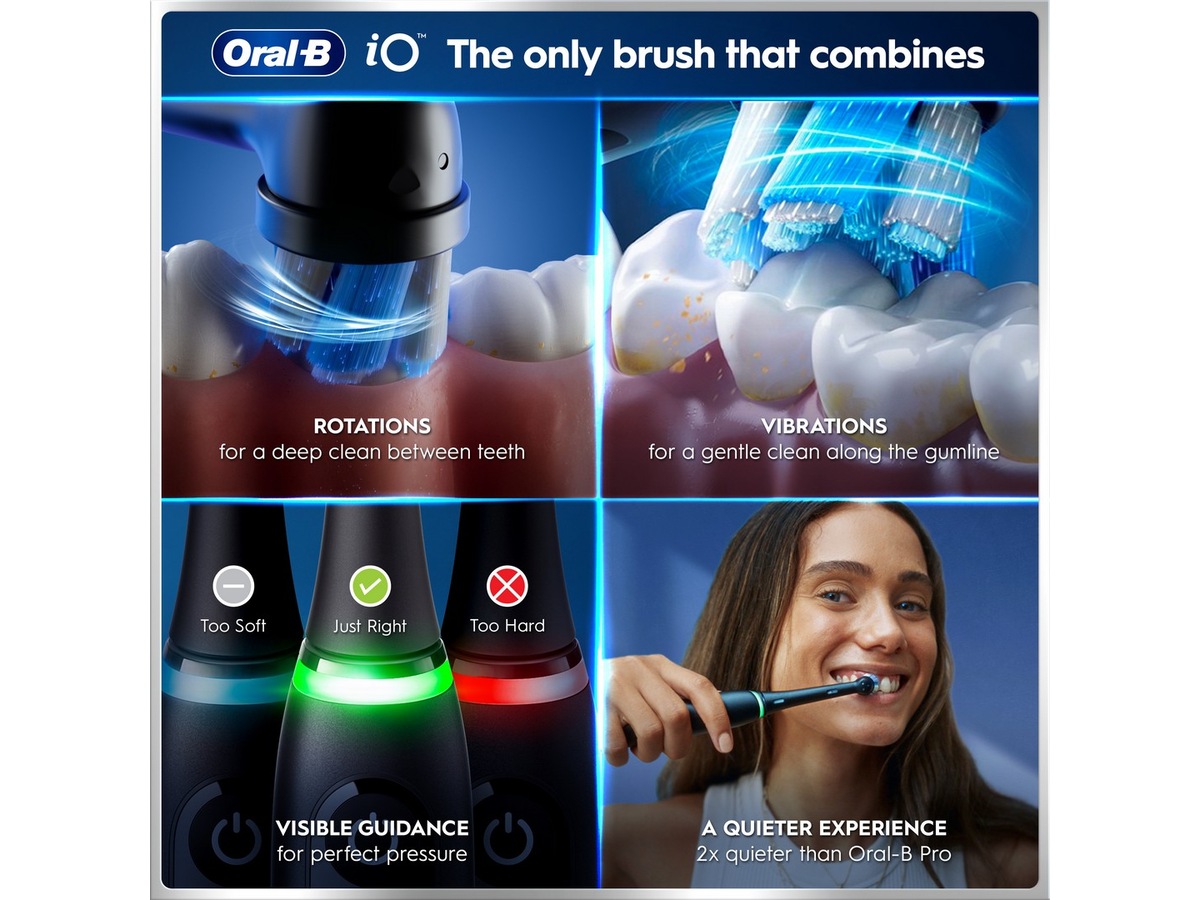 Oral-B iO6 elektrisk tannbørste (svart og rosa) Tilbehør til tannpleie