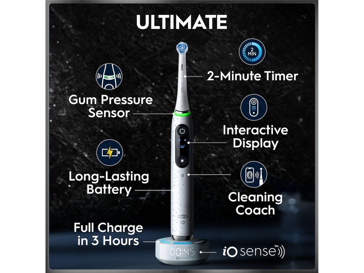 Oral-B iO10 elektrisk tannbørste (hvit) Tilbehør til tannpleie