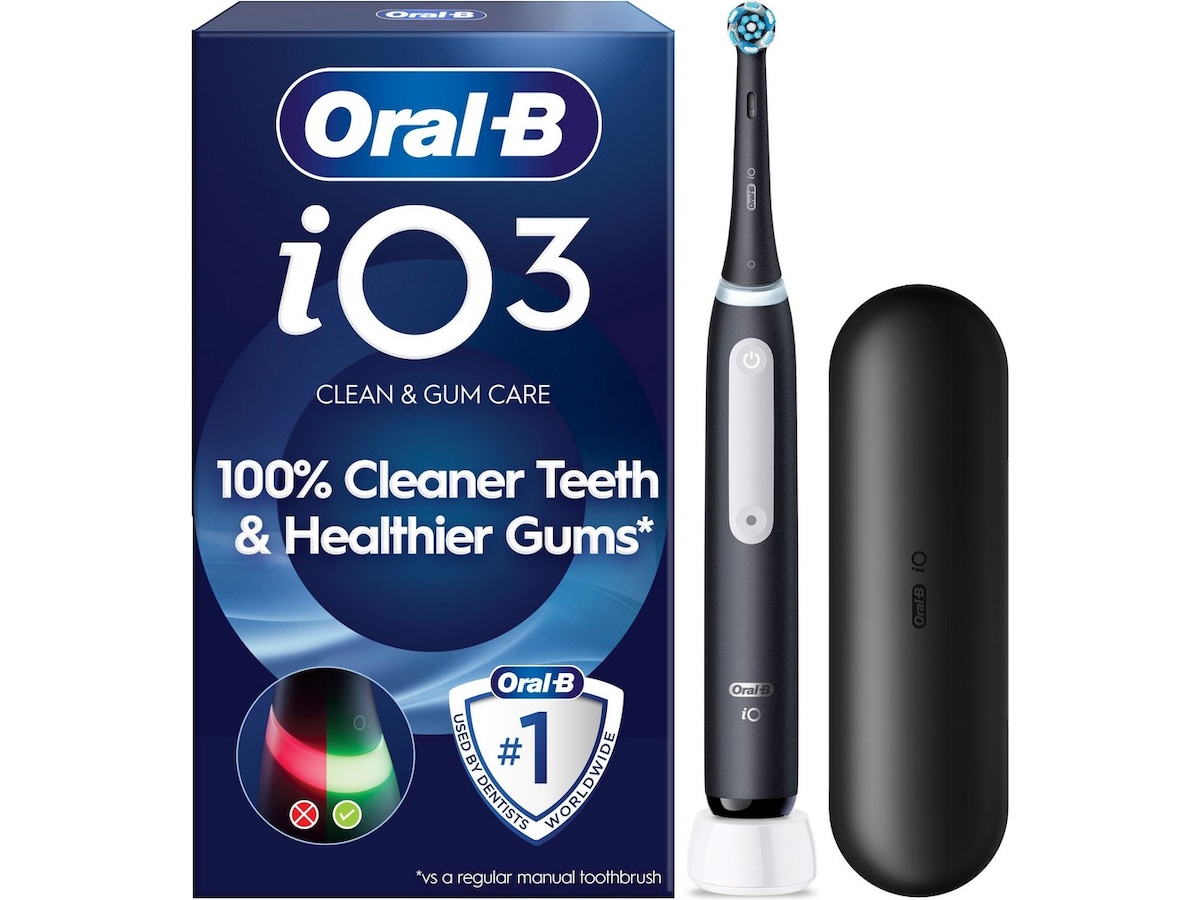 Oral-B iO3 elektrisk tannbørste (svart) Tilbehør til tannpleie