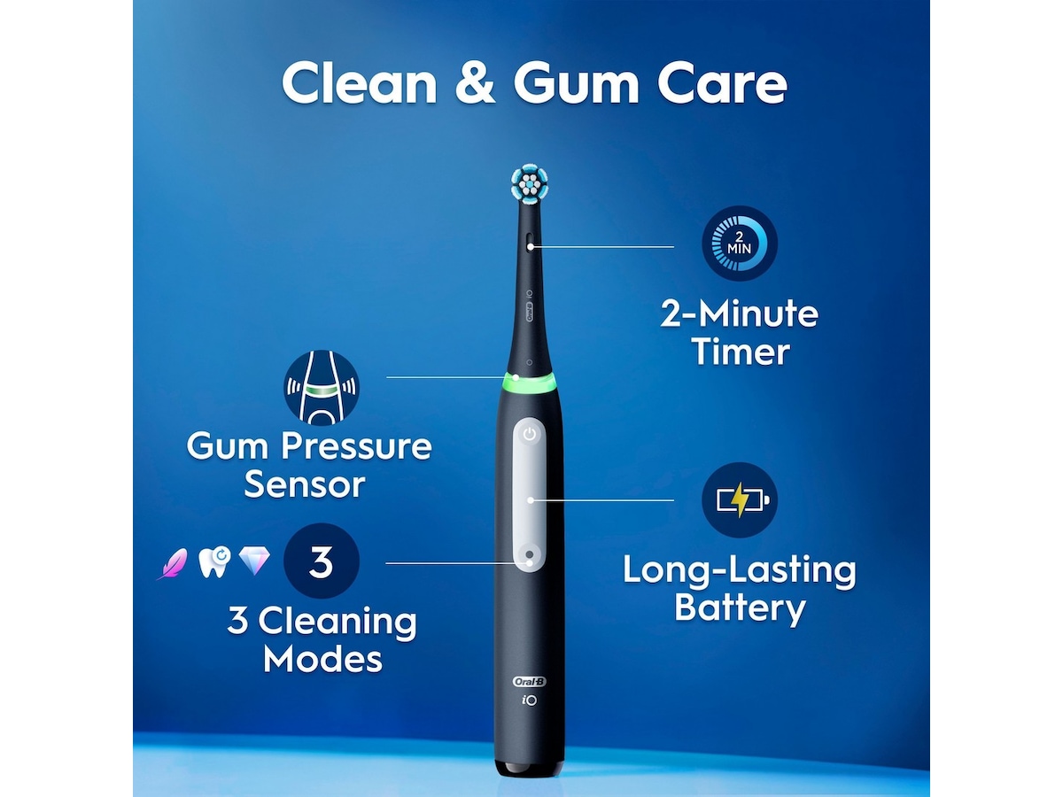 Oral-B iO3 elektrisk tannbørste (svart) Tilbehør til tannpleie