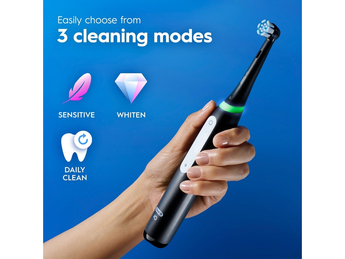 Oral-B iO3 elektrisk tannbørste (svart) Tilbehør til tannpleie