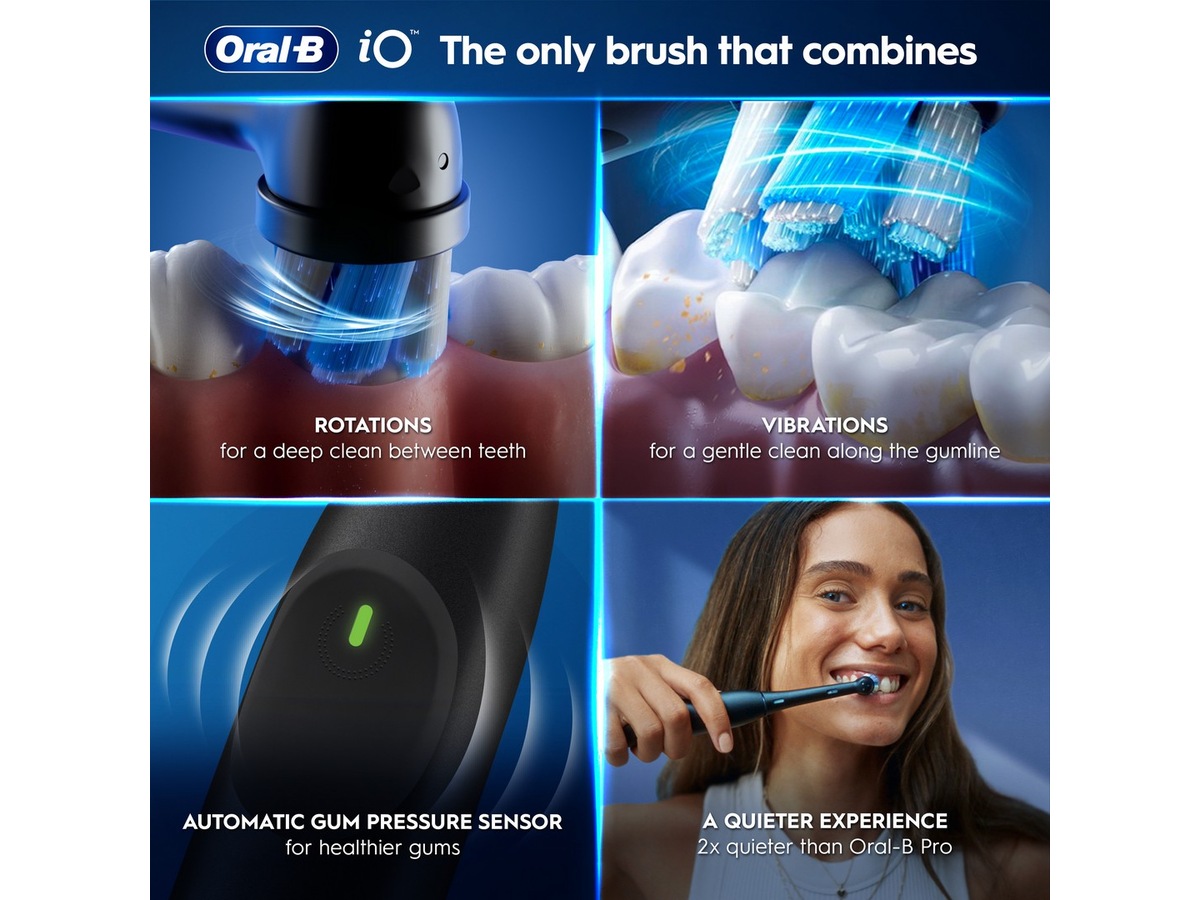 Oral-B iO 2 elektrisk tannbørste (Night Black) Tilbehør til tannpleie