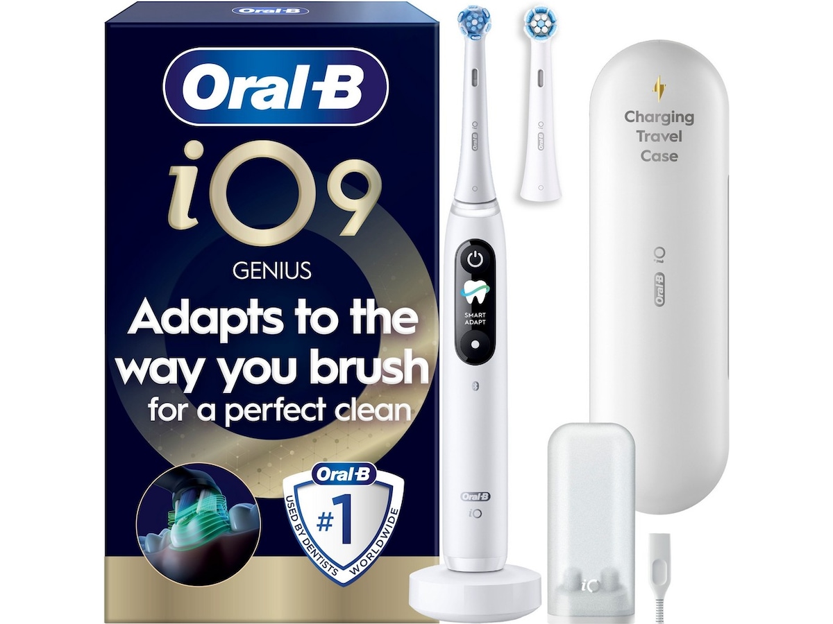Oral-B iO9 elektrisk tannbørste (hvit) Tilbehør til tannpleie