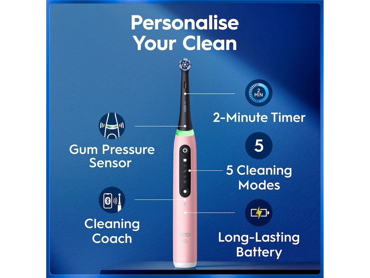 Oral-B iO5 elektrisk tannbørste (rosa) Tilbehør til tannpleie