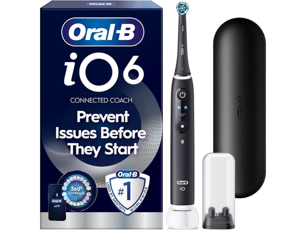 Oral-B iO6 elektrisk tannbørste (svart) Tilbehør til tannpleie