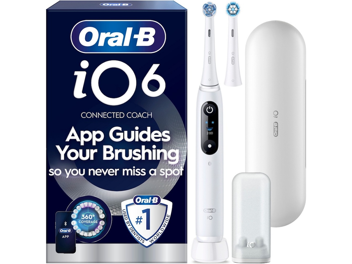 Oral-B iO6 elektrisk tannbørste (hvit) Tilbehør til tannpleie