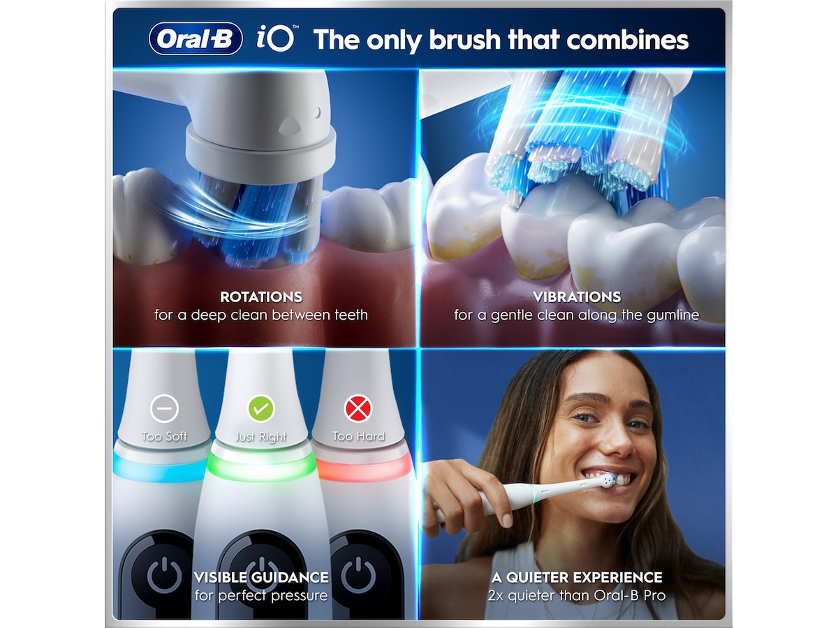 Oral-B iO6 elektrisk tannbørste (hvit) Tilbehør til tannpleie