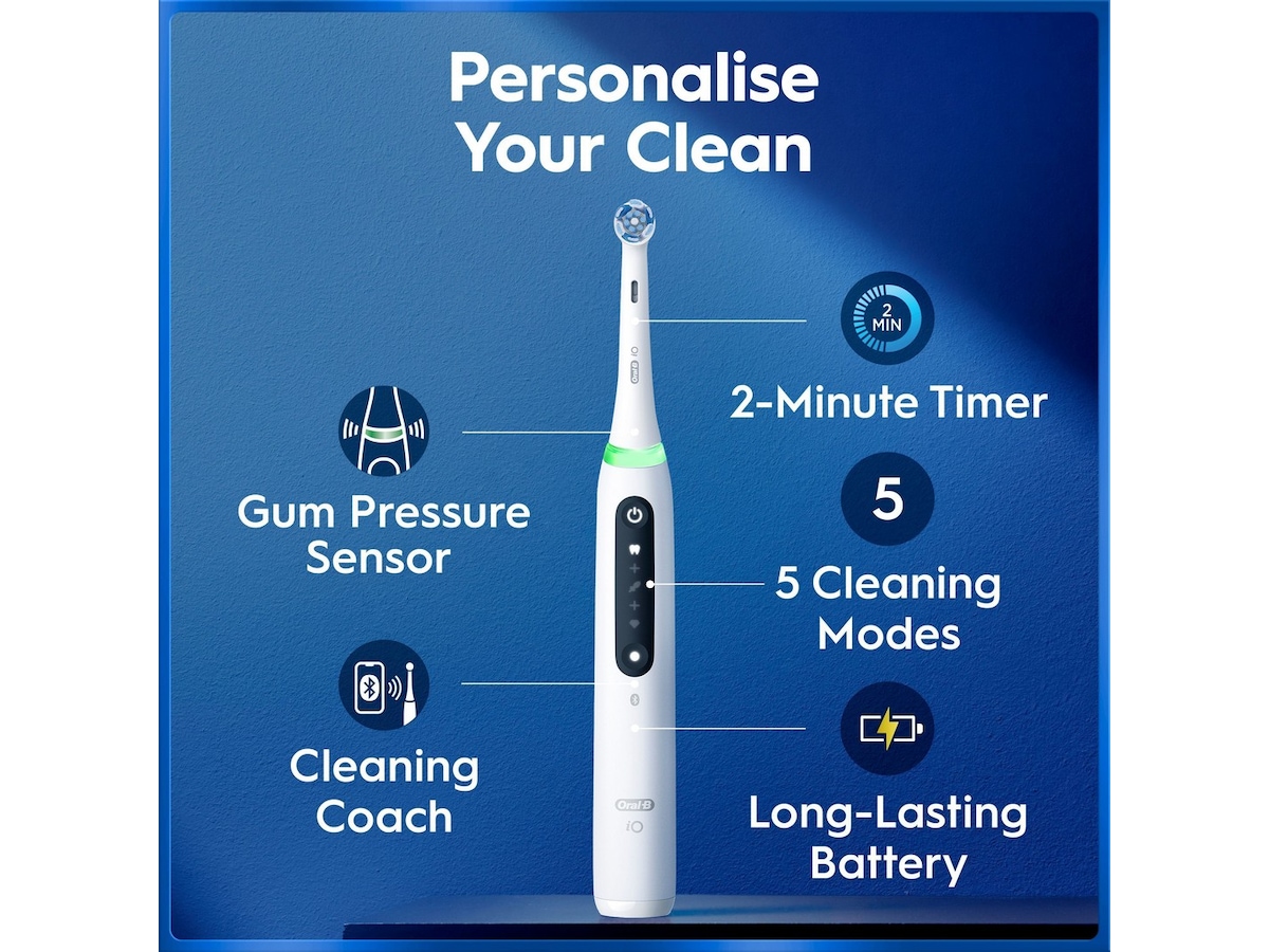 Oral-B iO5 elektrisk tannbørste (hvit) Tilbehør til tannpleie