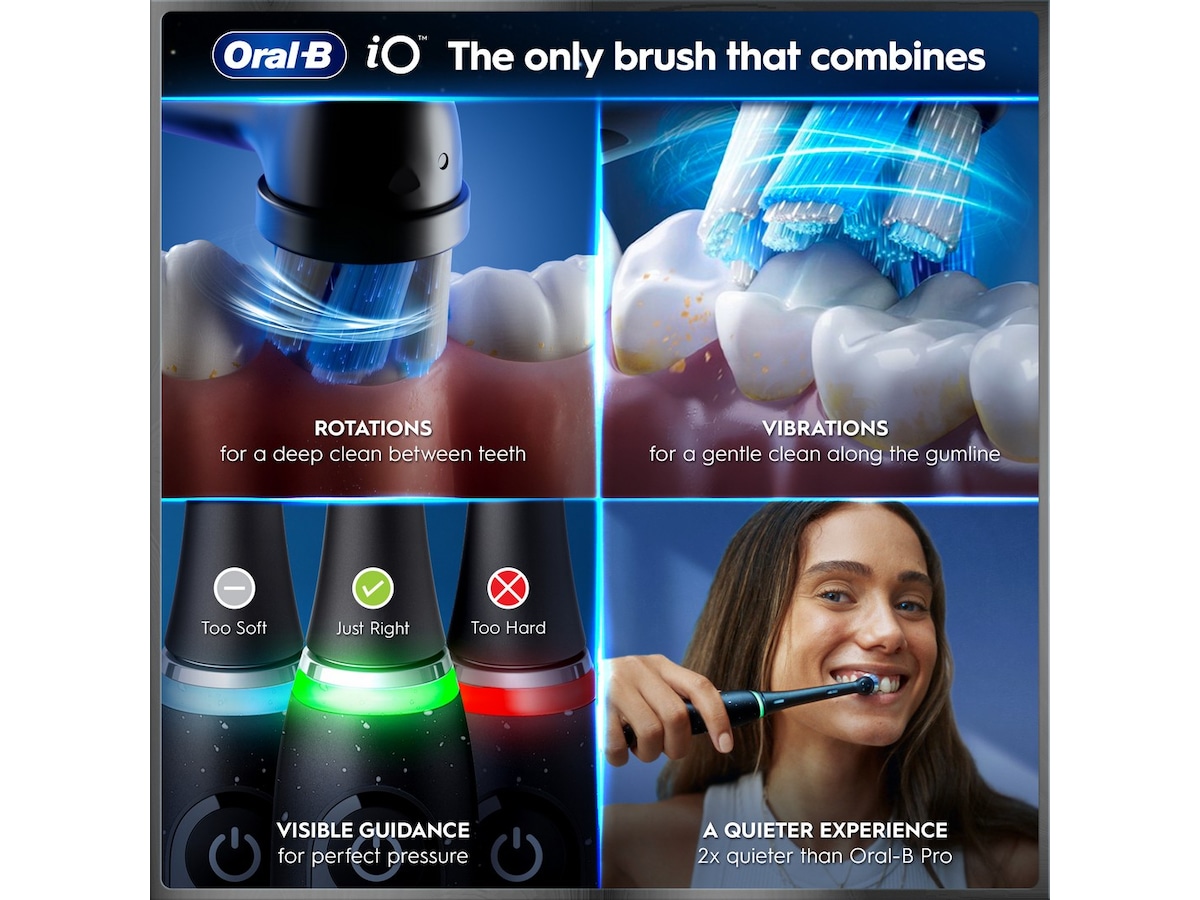 Oral-B iO10 elektrisk tannbørste (svart) Tilbehør til tannpleie