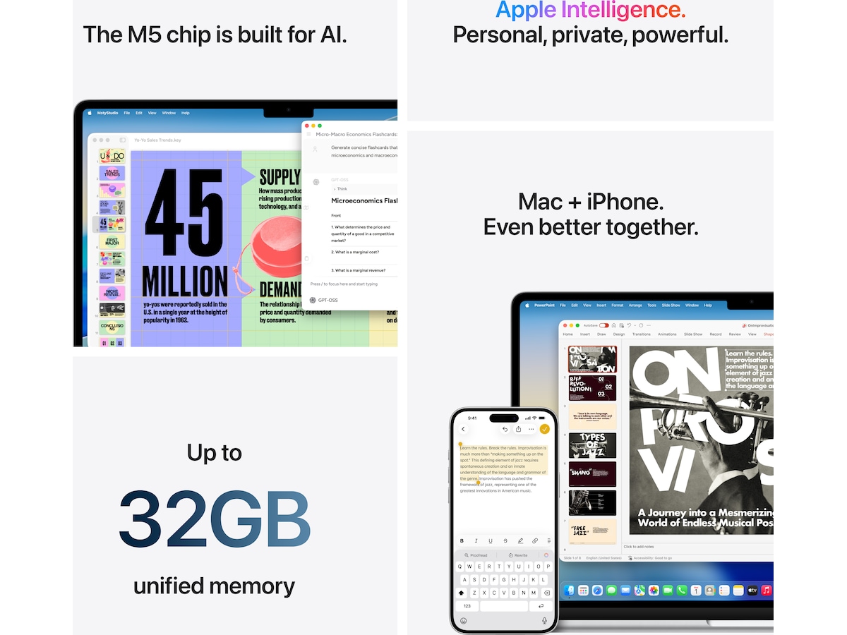 MacBook Air 15" M5 (2026) 1TB (midnatt) PC - Bærbar / laptop