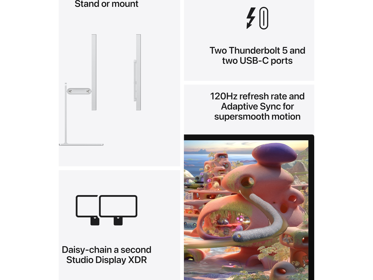 Apple Studio Display XDR (2026) Nano-Texture Glass - stativ med vinkel- og høydejustering Skjermer