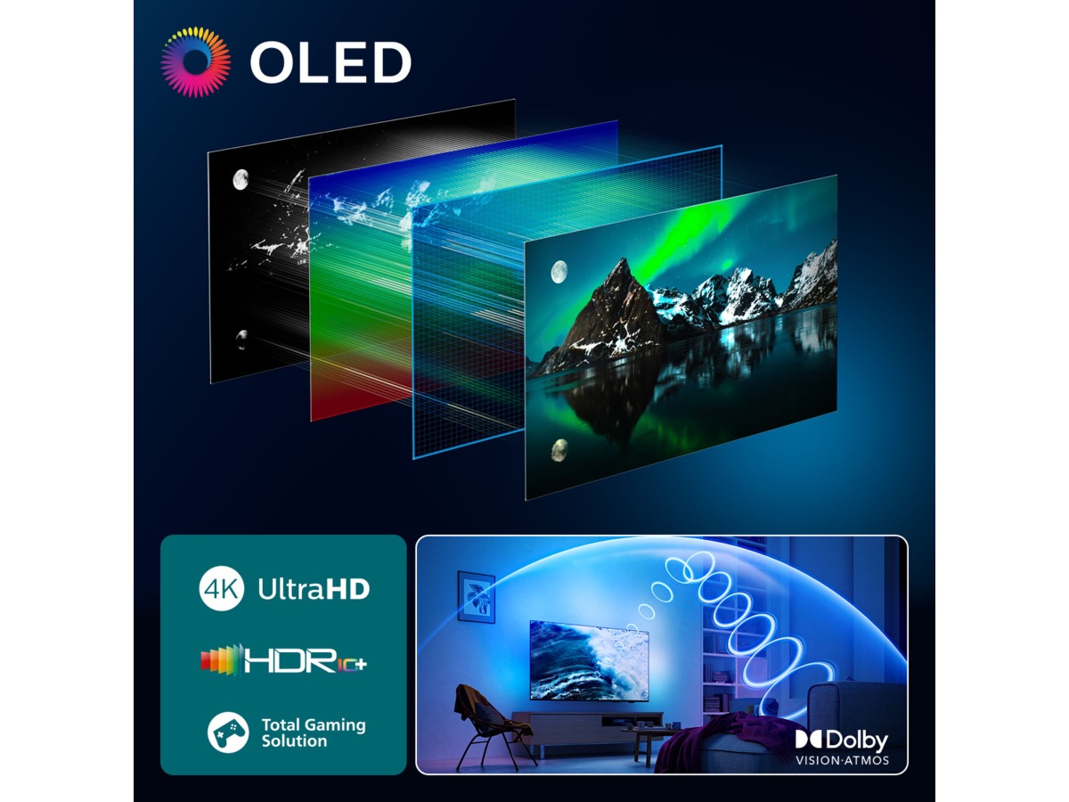 Philips 55" OLED810/12 OLED Smart Ambilight AI TV (2025) -B-Grade Demo TV/projektor