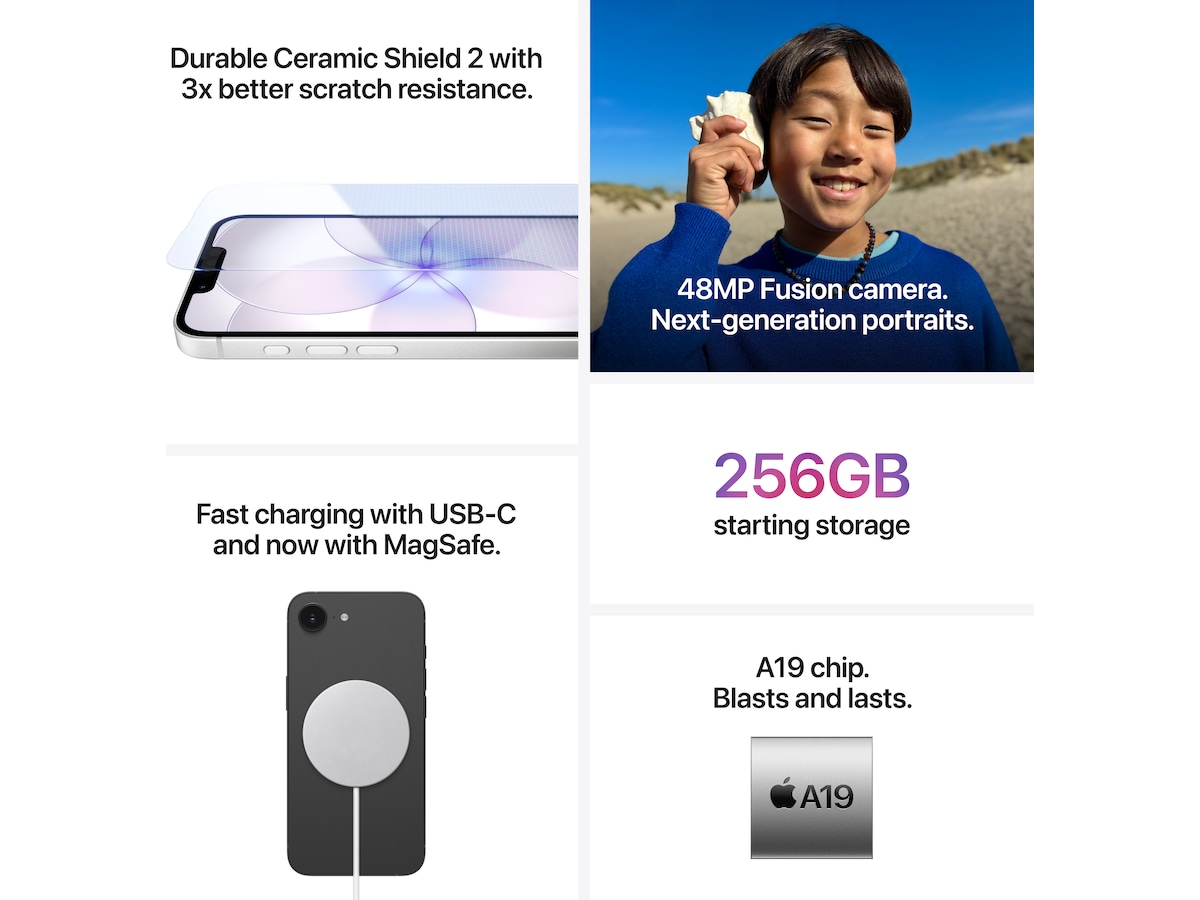 iPhone 17e 512GB (sort) -B-Grade Demo mobiltelefoner
