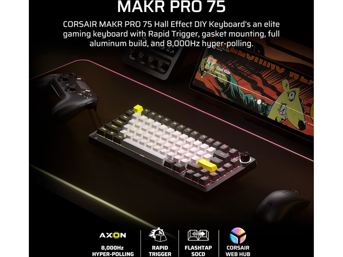 Corsair MAKR PRO 75 gamingtastatur Hall-effekt -B-Grade Demo tastatur