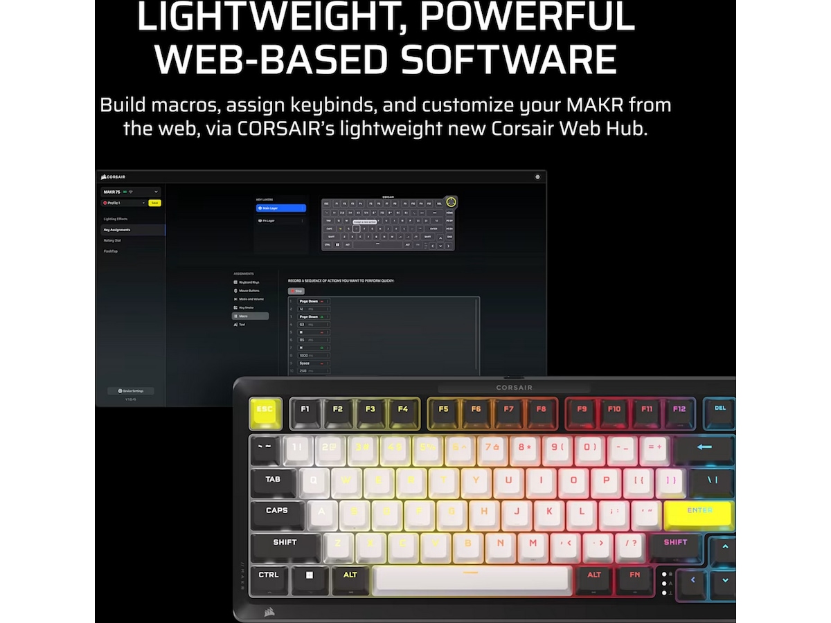 Corsair MAKR PRO 75 gamingtastatur Hall-effekt -B-Grade Demo tastatur