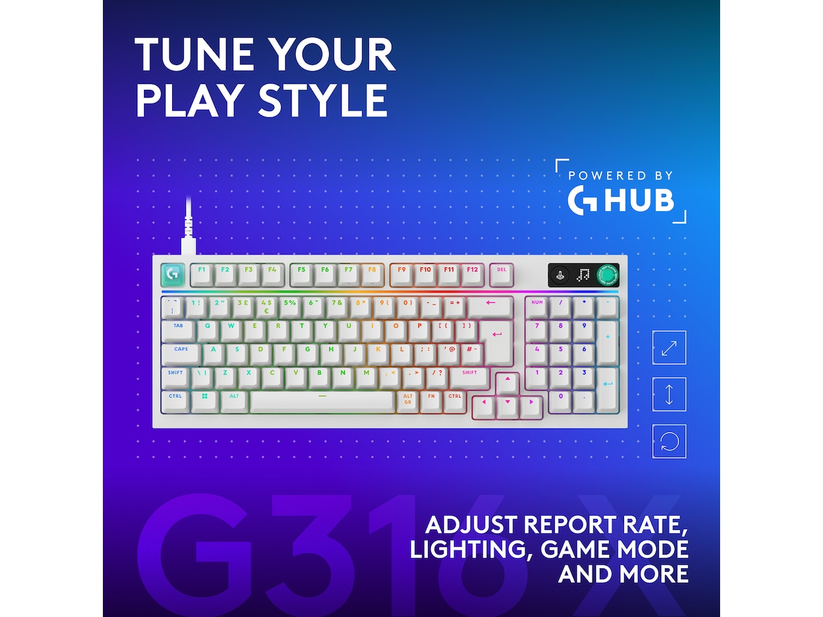 Logitech G316 X 98 Gamingtastatur (hvit) Gamingtastatur