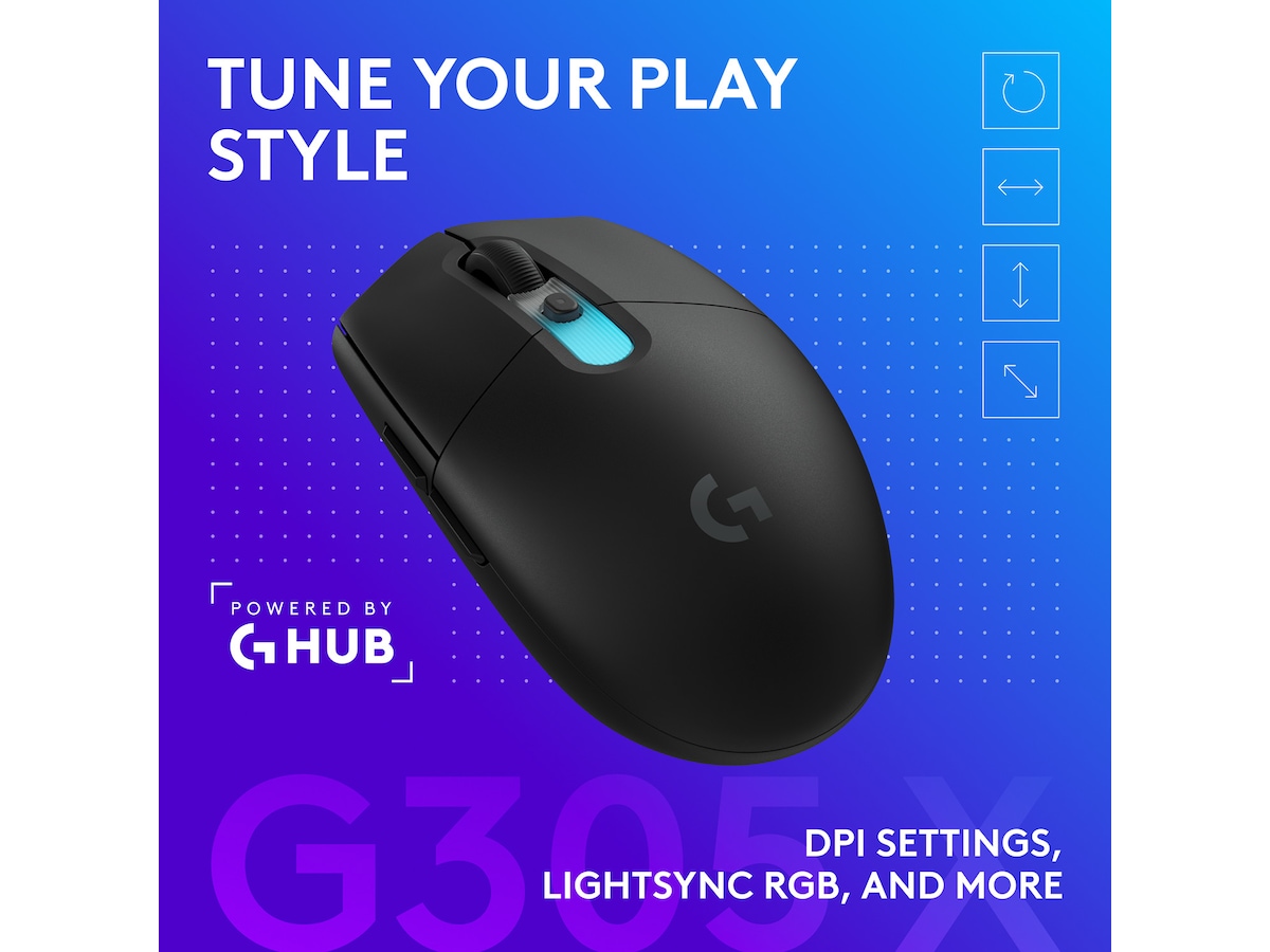 Logitech G305 X SUPERLIGHT Trådløs Gamingmus (sort) Gamingmus