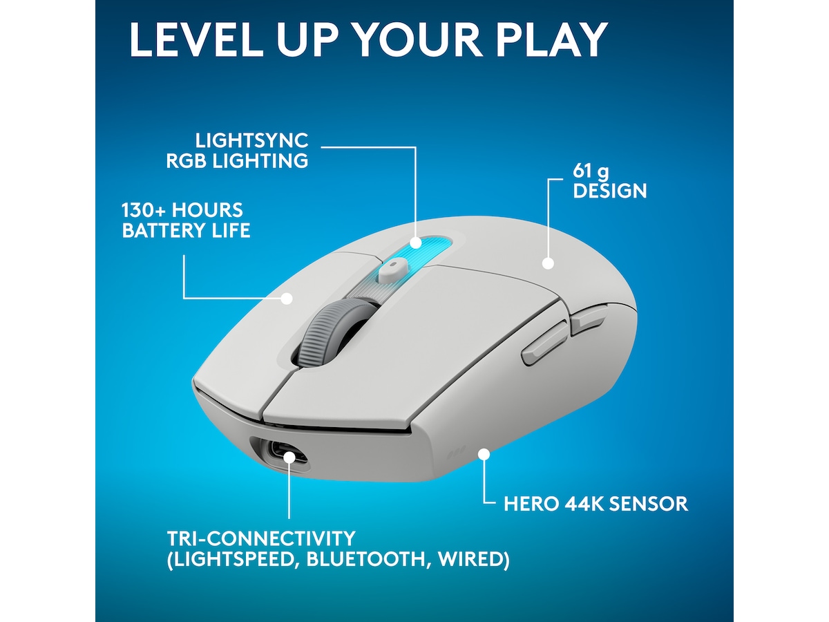 Logitech G305 X SUPERLIGHT Trådløs Gamingmus (hvit) Gamingmus