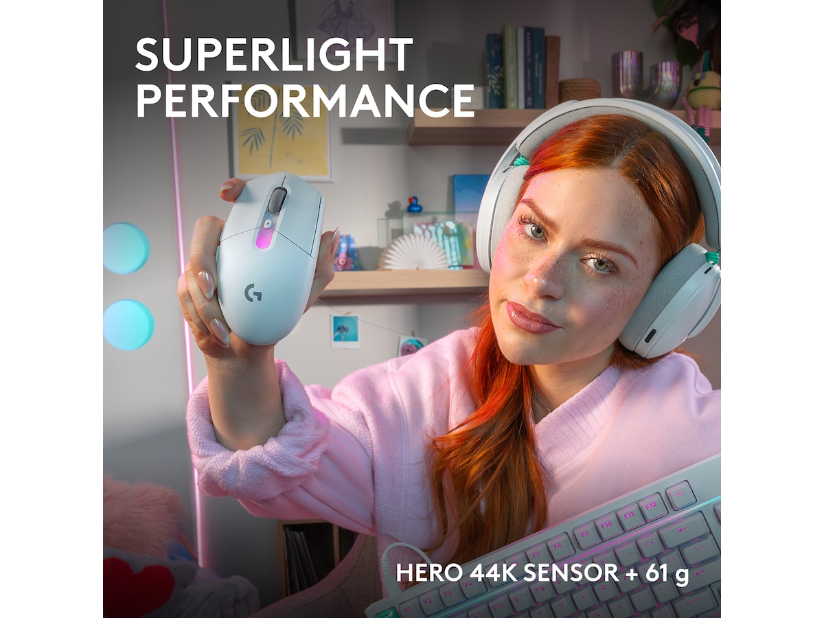 Logitech G305 X SUPERLIGHT Trådløs Gamingmus (hvit) Gamingmus