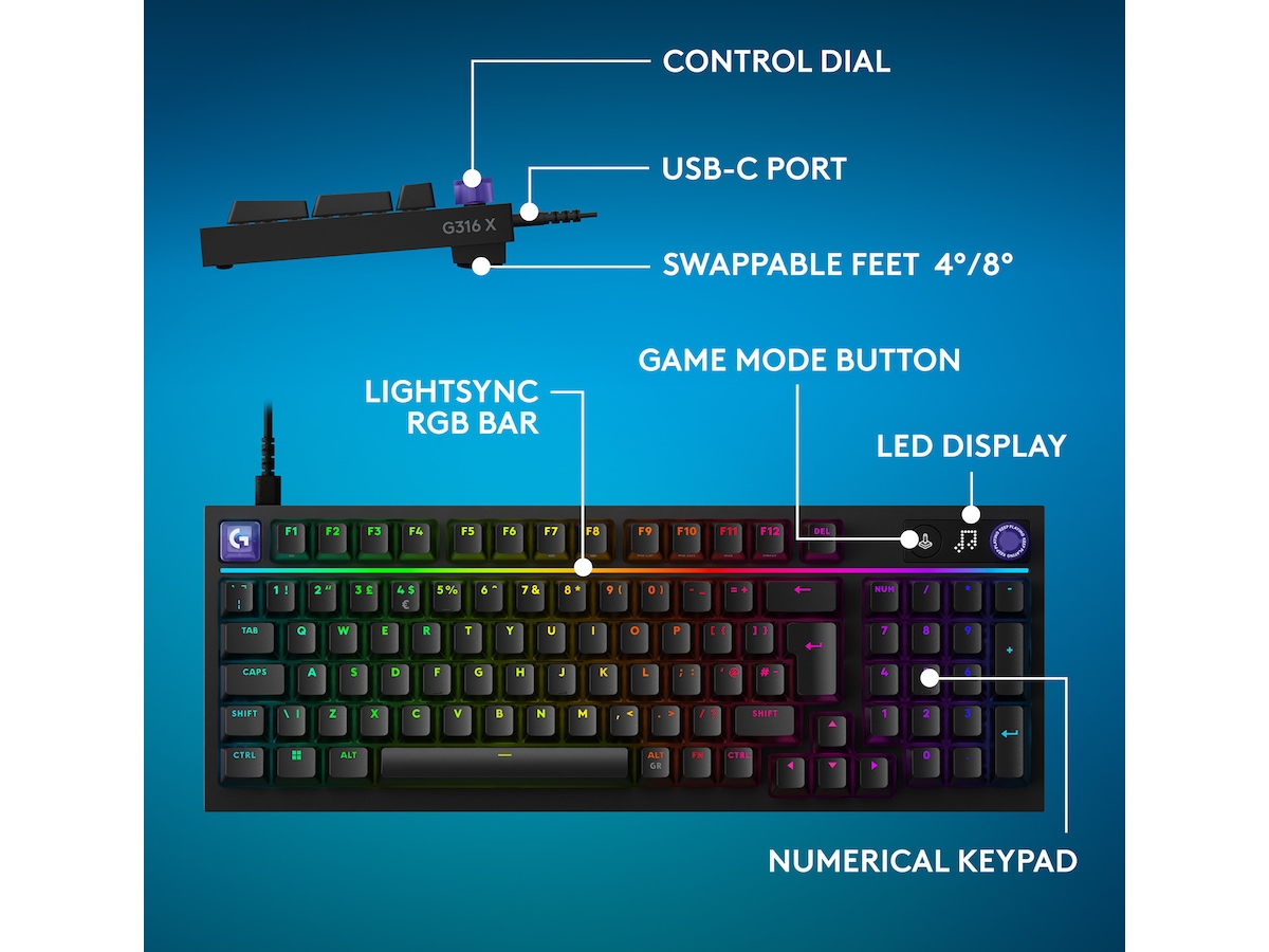 Logitech G316 X 98 Gamingtastatur (sort) Gamingtastatur