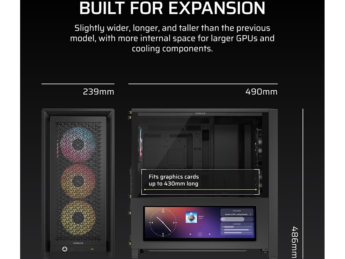 Corsair Frame 4000D LCD RS Performance midi tower (sort) -B-Grade Demo annet i datautstyr