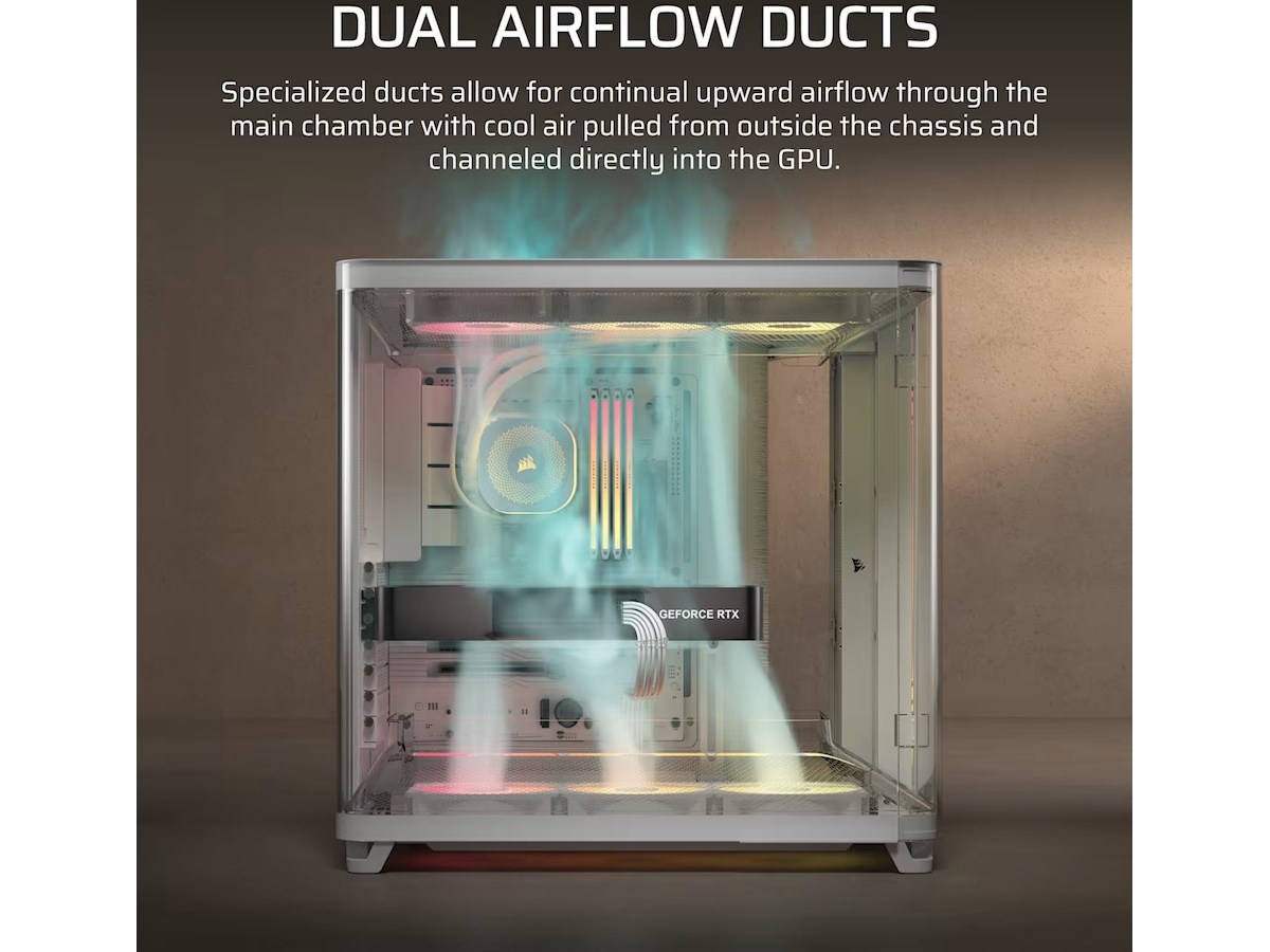 Corsair AIR 5400 RS-R ARGB Triple Chamber Mid Tower (hvit) -B-Grade Demo annet i datautstyr