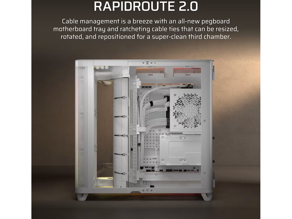 Corsair AIR 5400 RS-R ARGB Triple Chamber Mid Tower (hvit) -B-Grade Demo annet i datautstyr