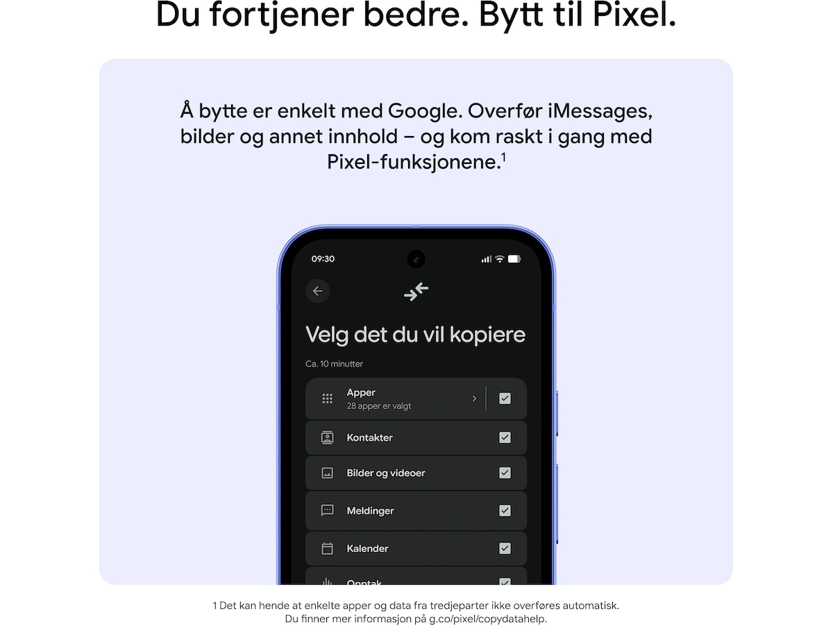 Google Pixel 10a 128GB (lavendel) Mobiltelefoner
