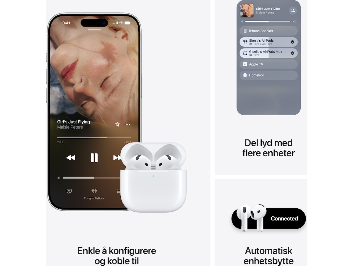 Apple AirPods 5 trådløse ørepropper, In-Ear (hvit) Ørepropper