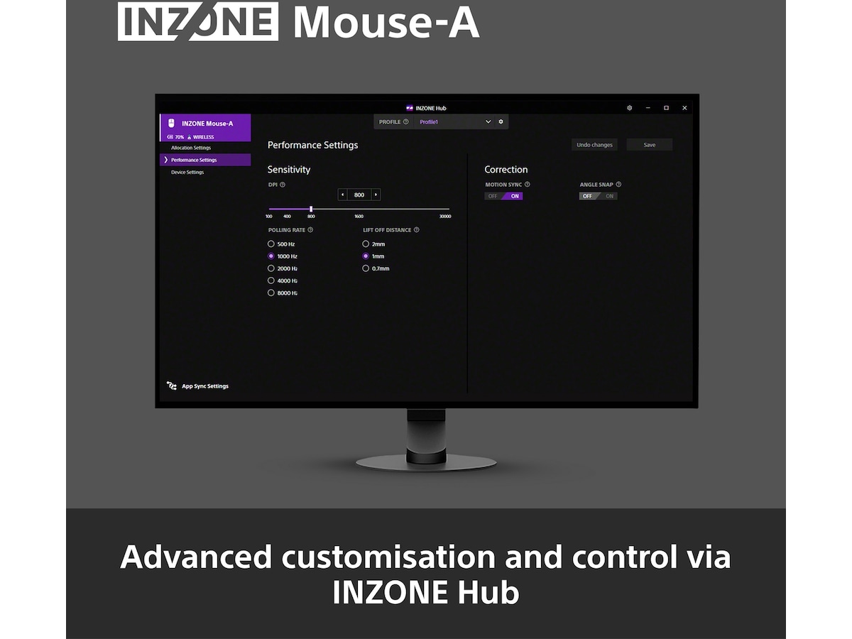 Sony INZONE Mouse-A Trådløs Gamingmus -B-Grade Demo mus