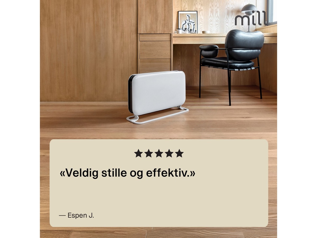 Mill Instant gulvovn 2000W Mec (hvit) Frittstående varmeovner