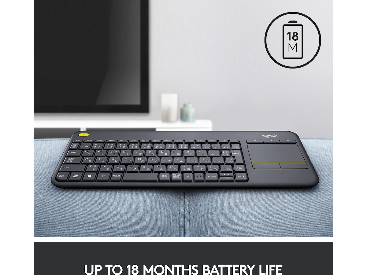 Logitech K400 Plus Trådløs Tastatur Grå Tastatur