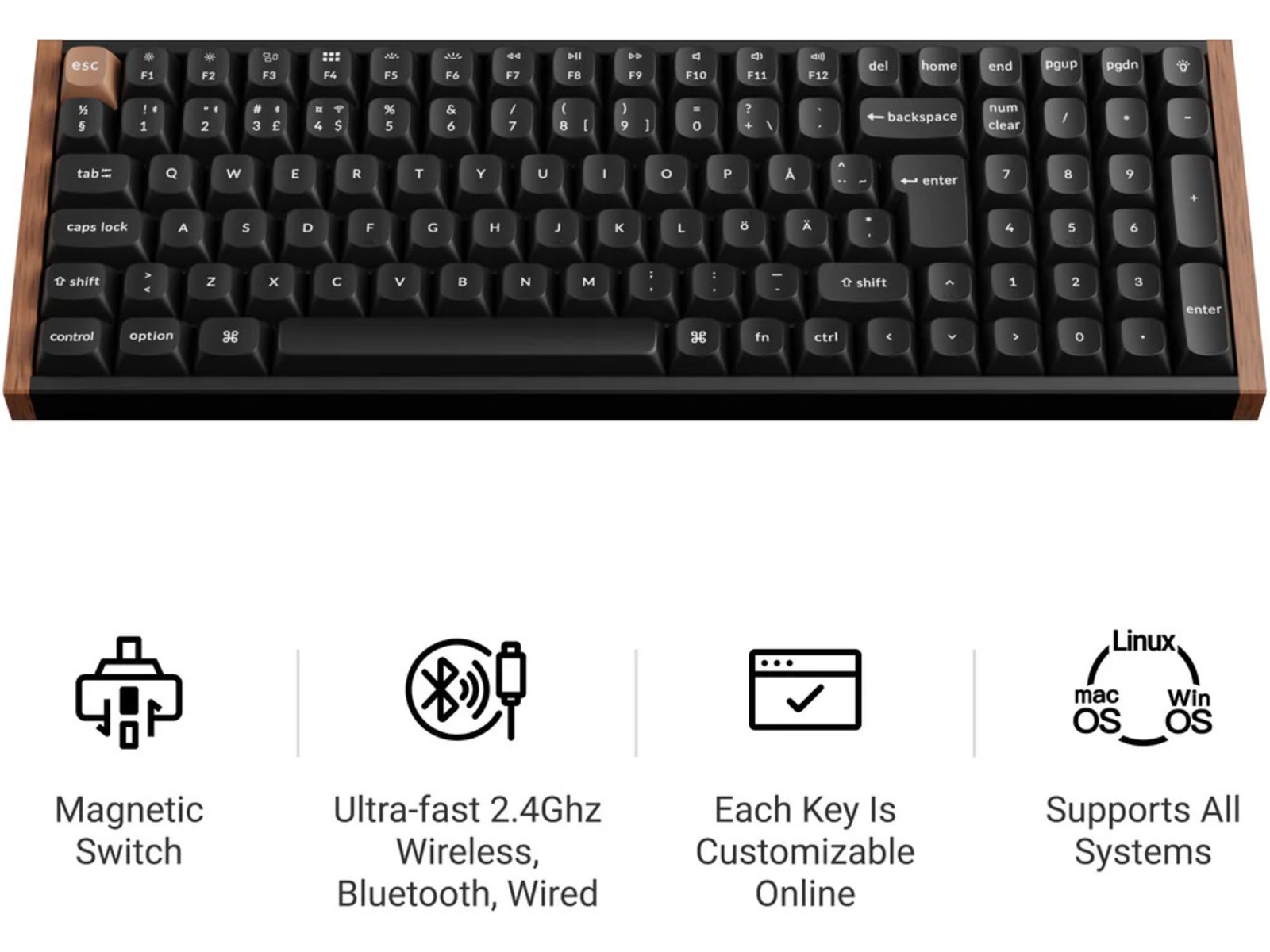 Keychron K4 HE Trådløst Gamingtastatur (svart) Gamingtastatur