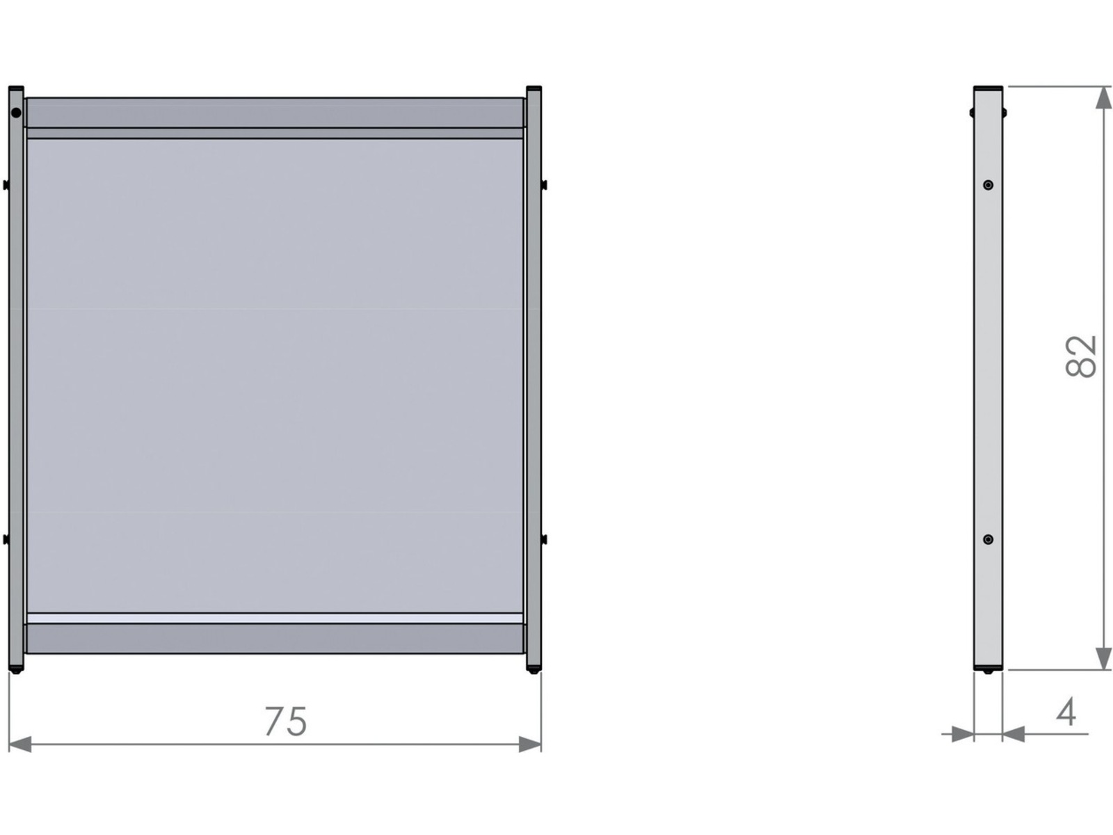 Nobo bordskjerm modul Premium Plus - 75x82cm Tilbehør til arbeidssteder og avlukker