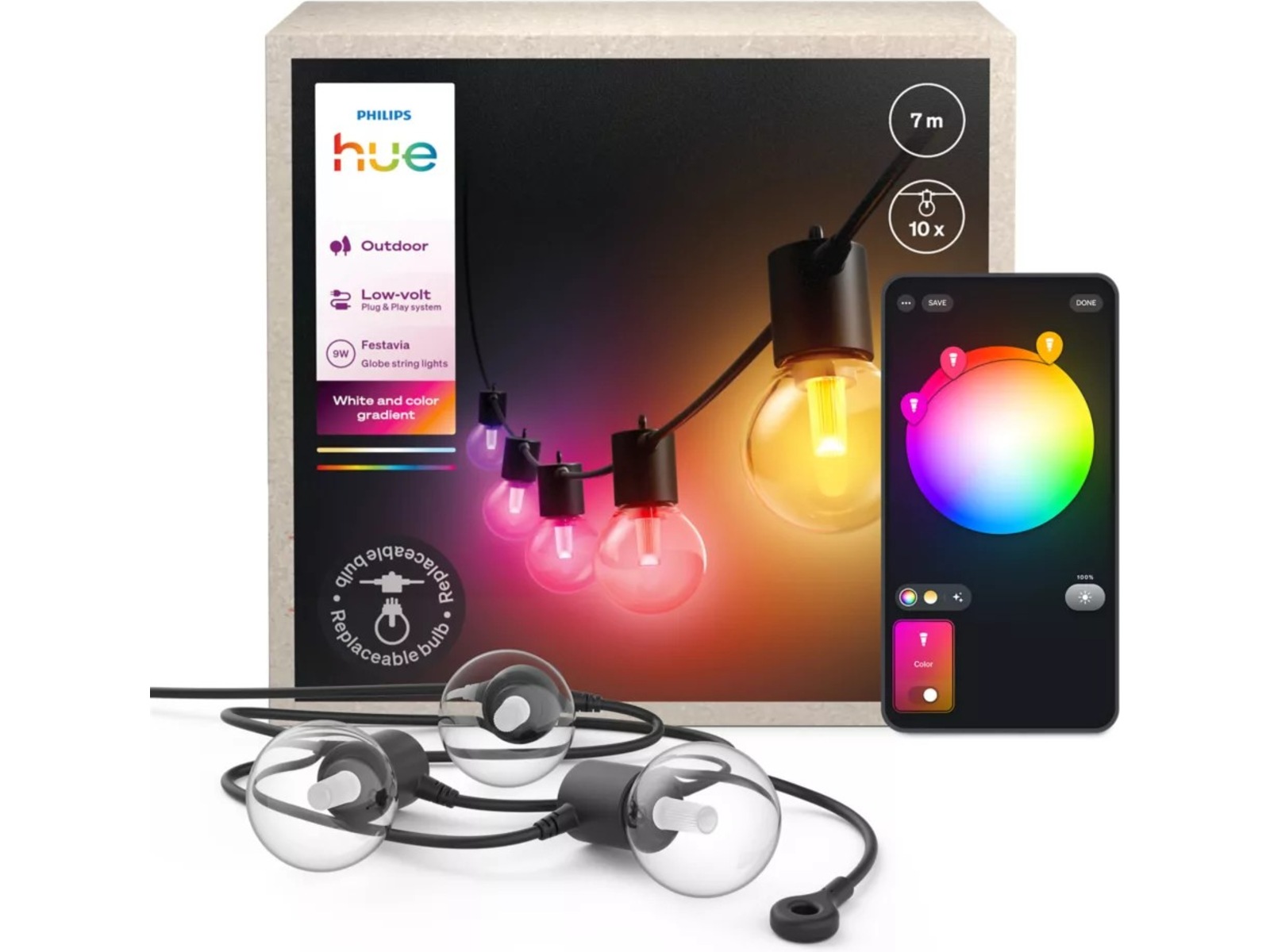 Philips Hue Festavia Globe lyslenke 7m Lyslenker
