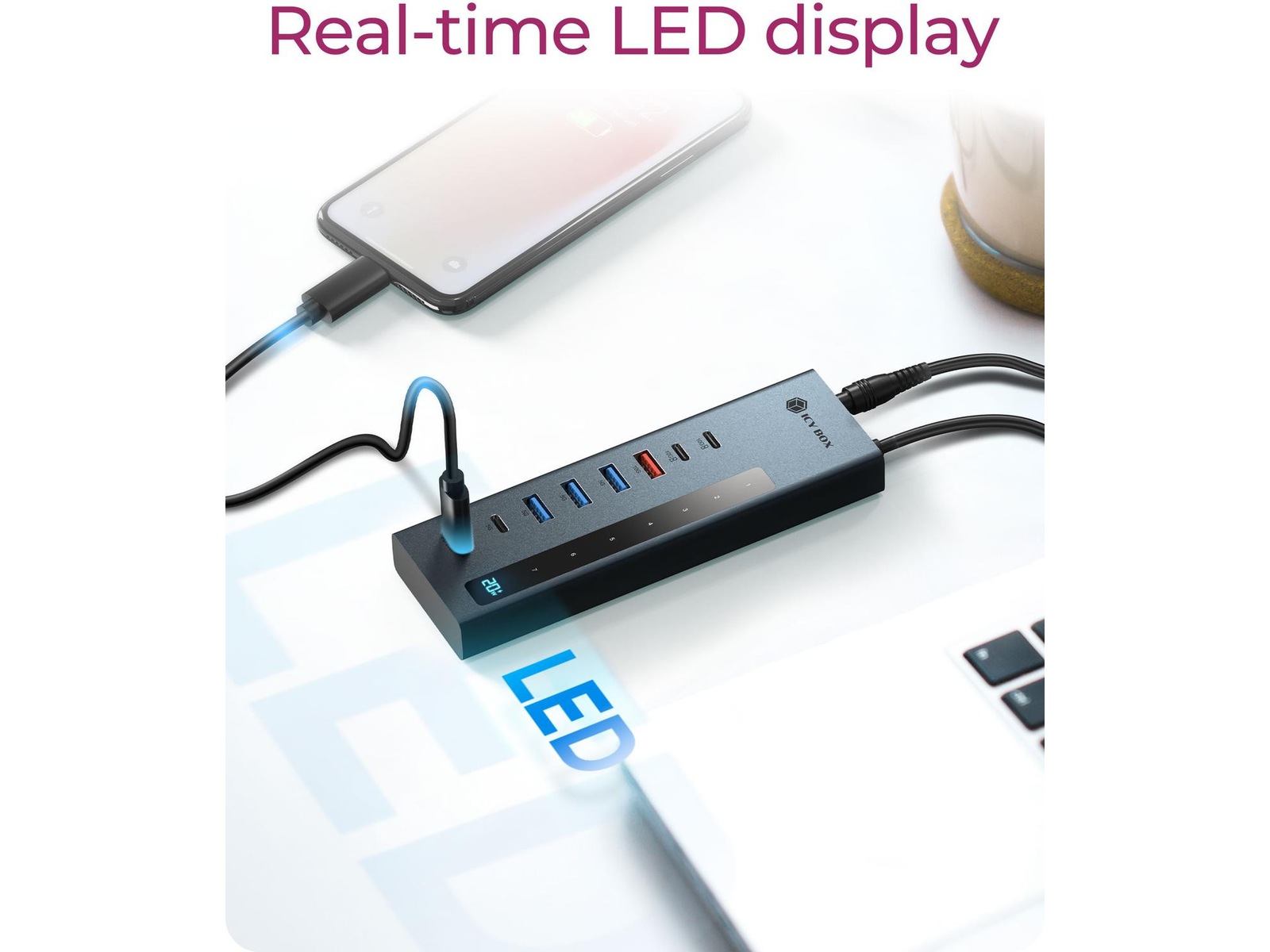 ICY BOX 9-i-1 HUB Dockingstasjon & USB-HUB