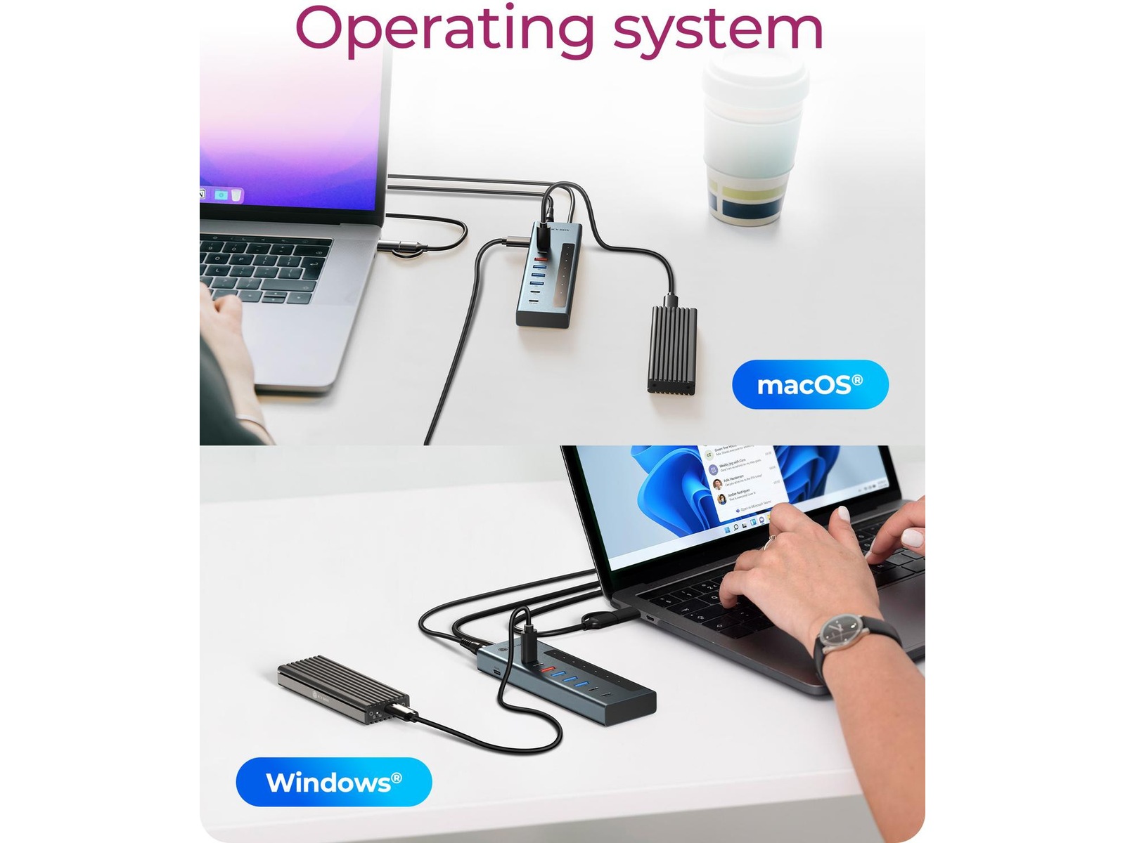 ICY BOX 9-i-1 HUB Dockingstasjon & USB-HUB
