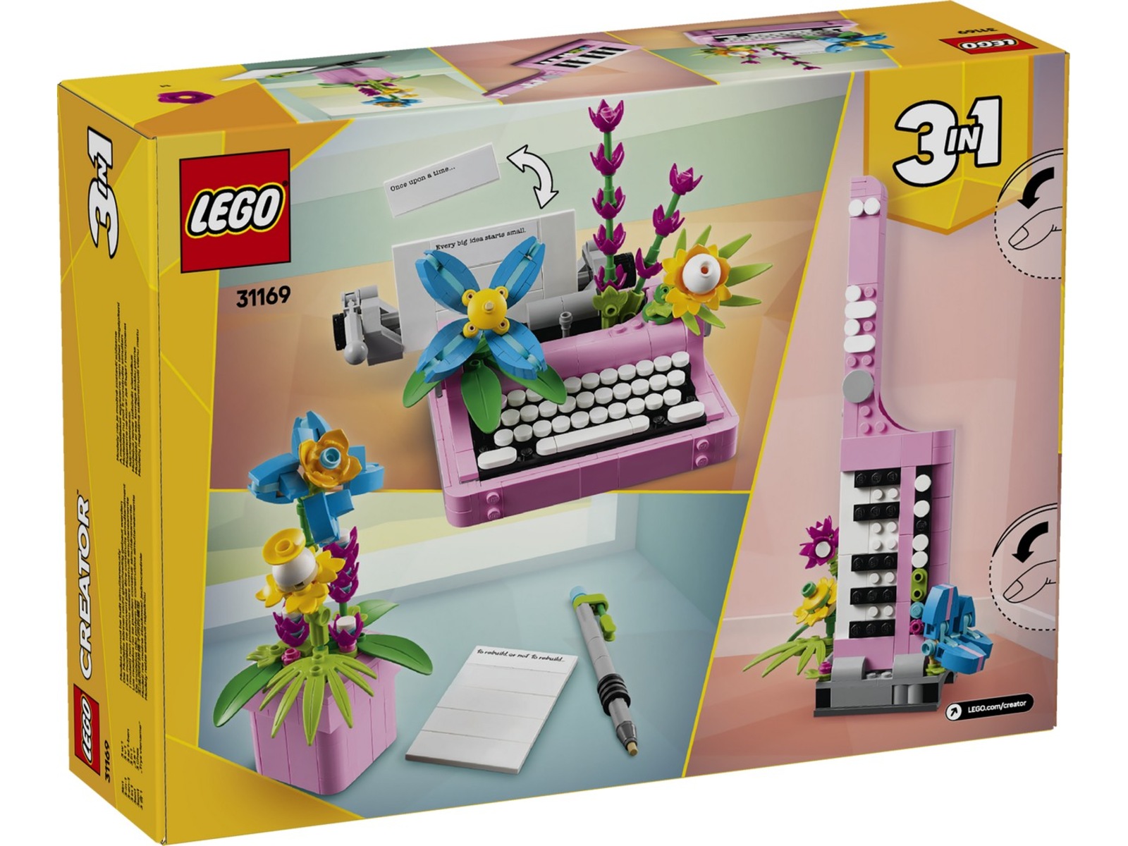 LEGO Creator 31169 skrivemaskin med blomster LEGO