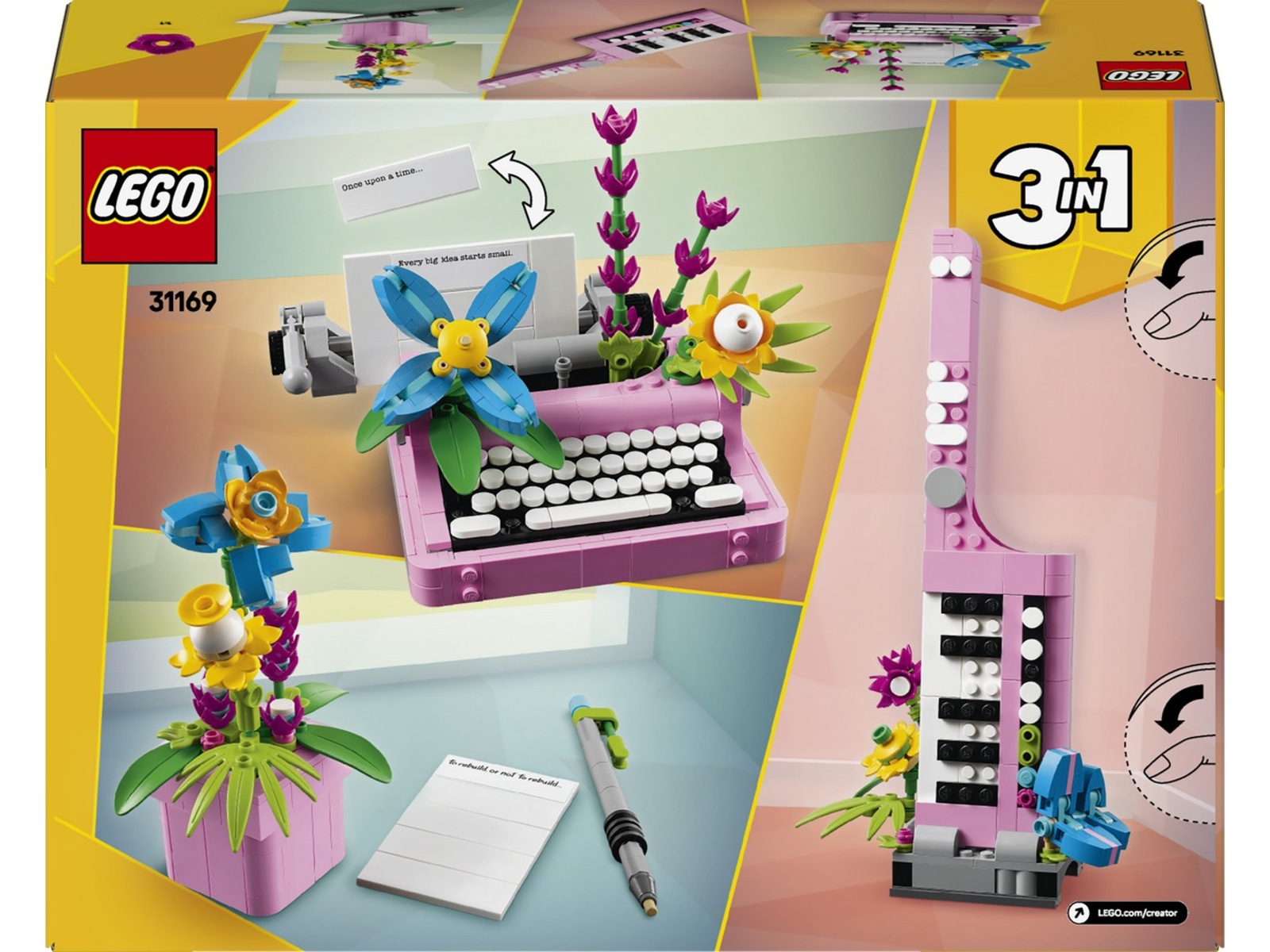 LEGO Creator 31169 skrivemaskin med blomster LEGO