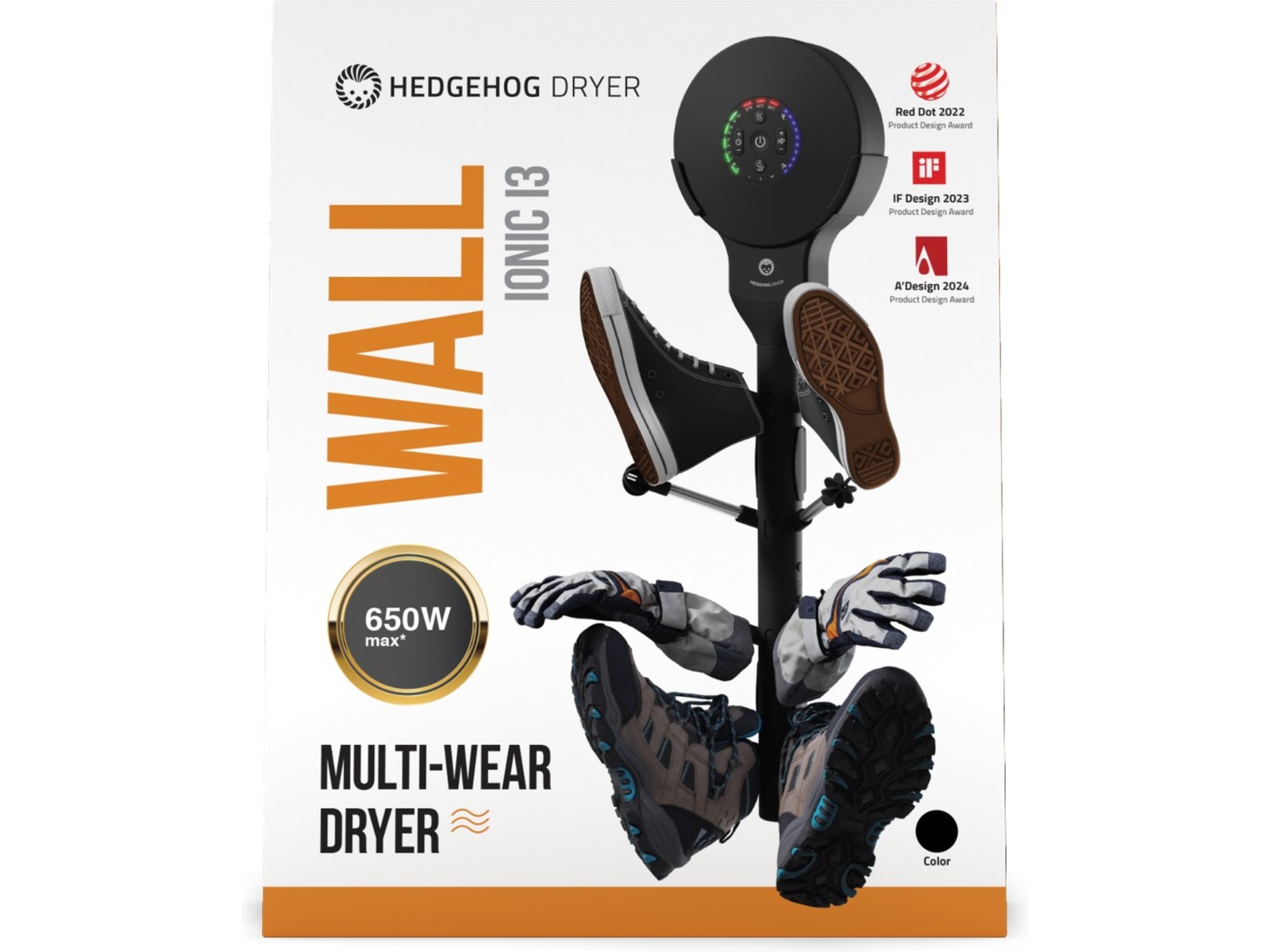 Hedgehog Wall tørkestativ (sort) Skotørkere