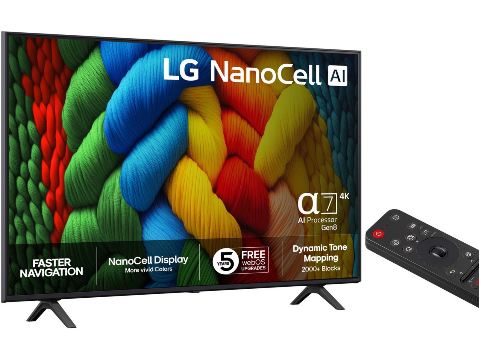 LG 55" NANO80 AI 4K NanoCell Smart-TV (2025) 50 - 59 tommer TV