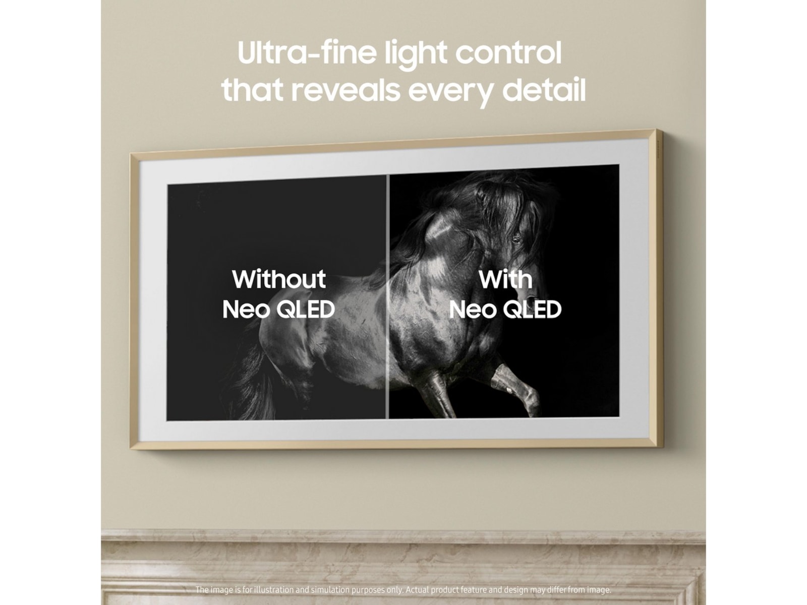 Samsung The Frame Pro 75" LS03FW + ramme Beige Wood 60 - 69 tommer TV