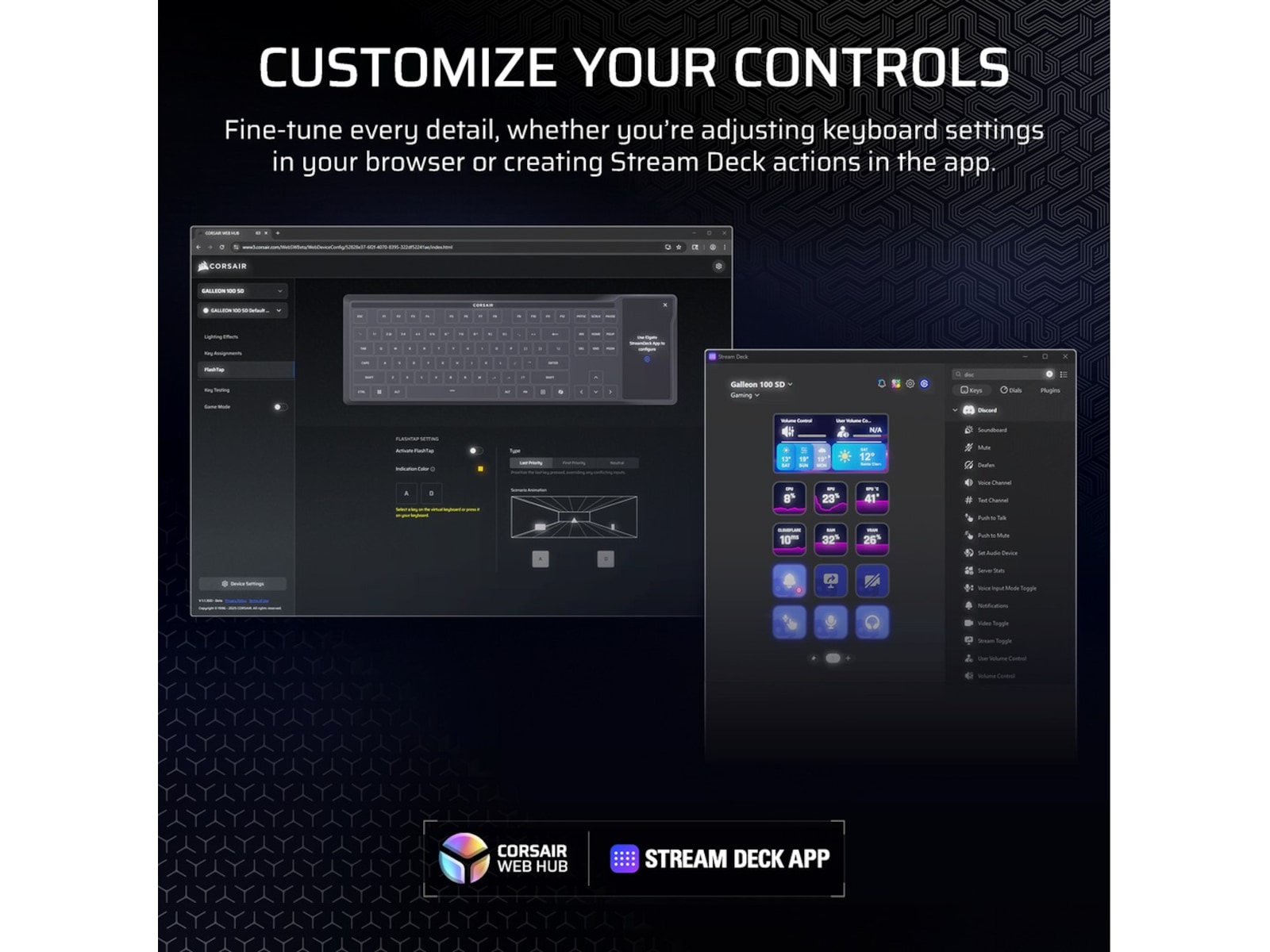 Corsair GALLEON 100 SD mekanisk gamingtastatur RGB Gamingtastatur