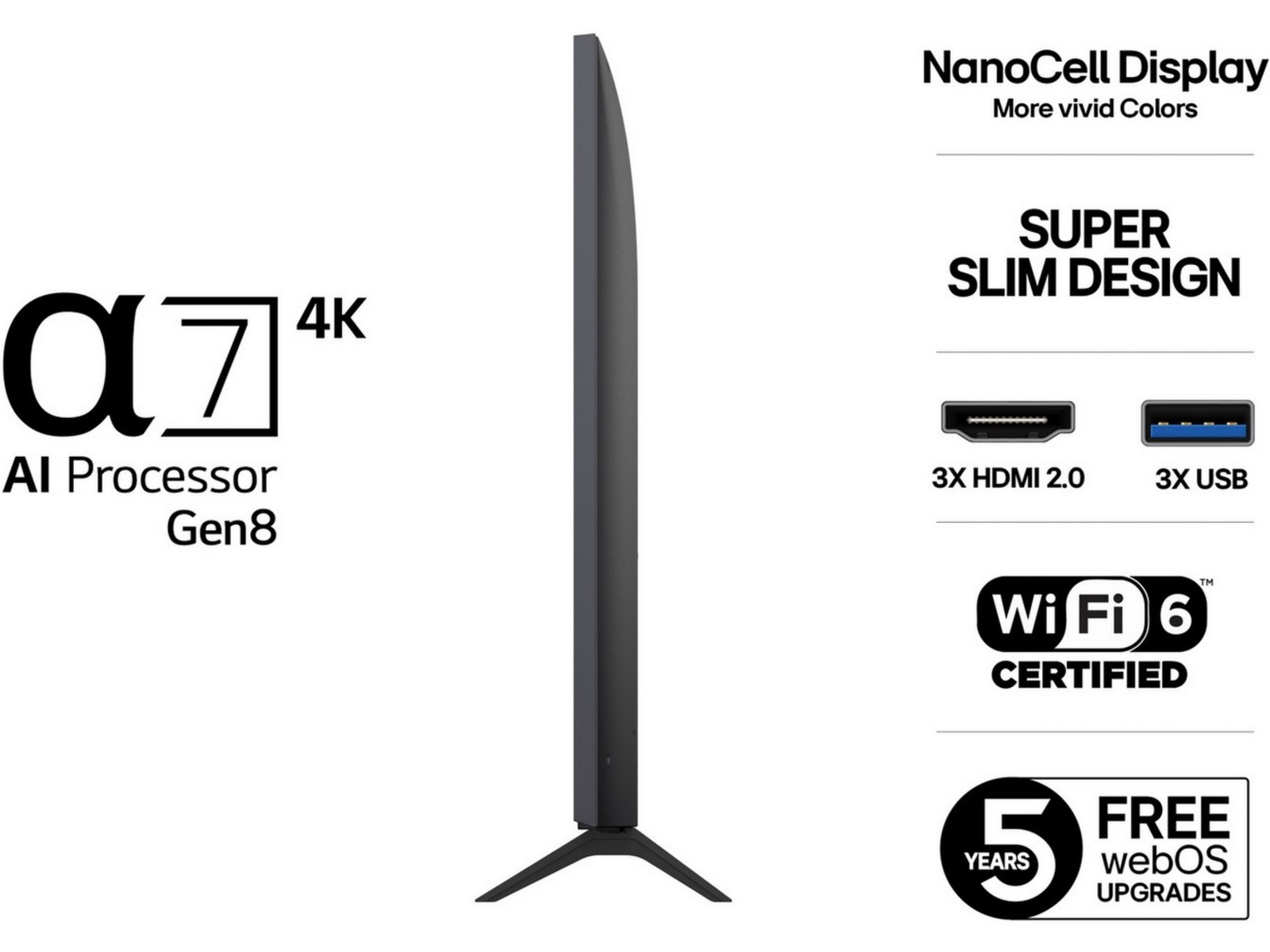 LG 50'' Nano AI 4K 50NANO80A (2025) + Soundbar 50 - 59 tommer TV