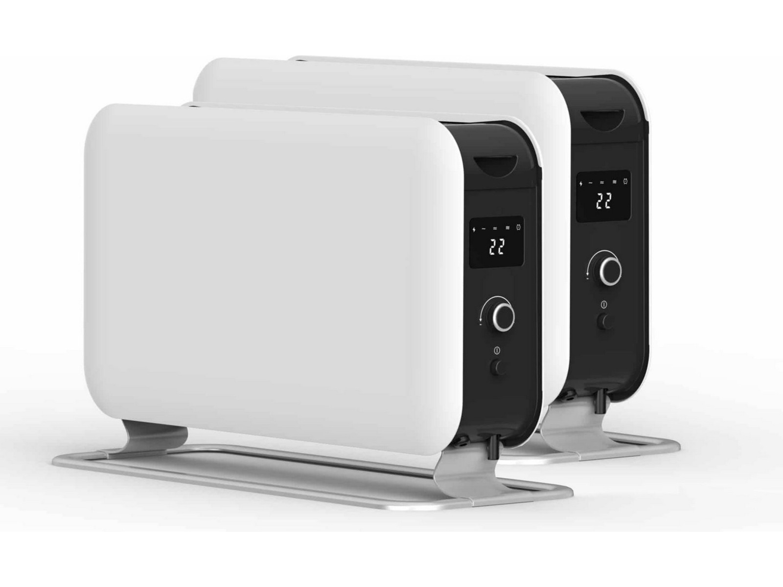 Mill Instant Max gulvovn 2200W Led 2-pakning (hvit) Panelovner