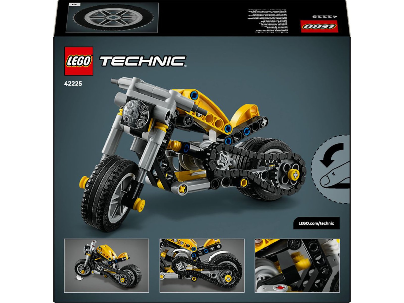 LEGO Technic motorsykkel 42225 (gul) LEGO
